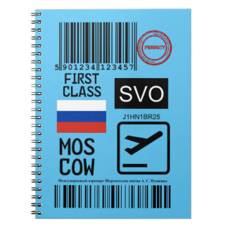 Caderno Espiral Viagem do aeroporto de Moscou