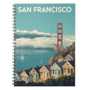Caderno Espiral Viagem do Vintage San Francisco