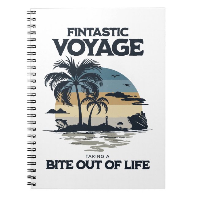 Caderno Espiral Viagem Fintástica Dando uma Mordida na Vida (Frente)
