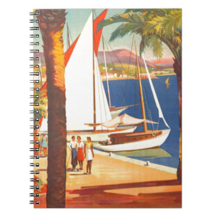 Caderno Espiral Viagem Francesa na Cote D'Azur Vintage