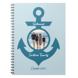 Caderno Espiral Viagem Personalizada da Família Cruise com sua Fot