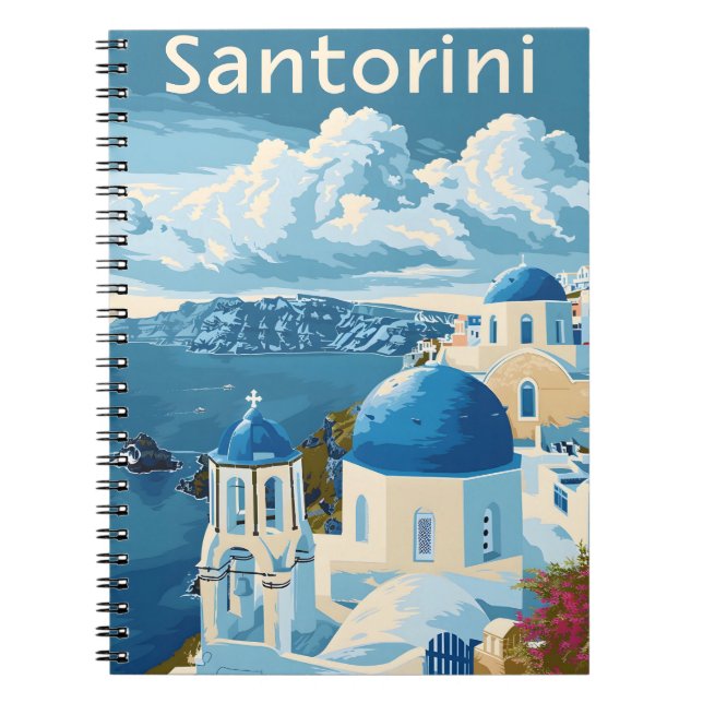 Caderno Espiral Viagem Santorini (Frente)