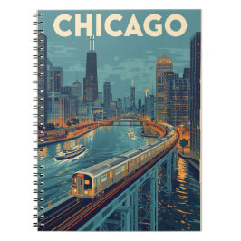 Caderno Espiral Viagem Skyline Chicago