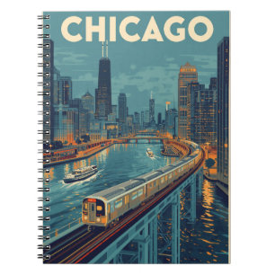 Caderno Espiral Viagem Skyline Chicago