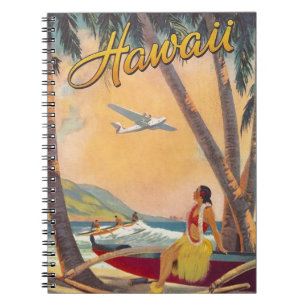 Caderno Espiral Viagem Vintage no Havaí
