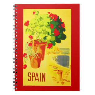 Caderno Espiral Viagens vintage do notebook - Espanha