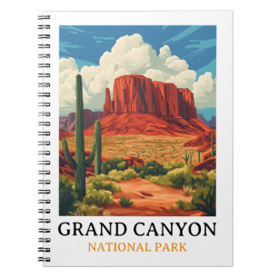 Caderno Espiral Viagens vintage do Parque Nacional Grand Canyon