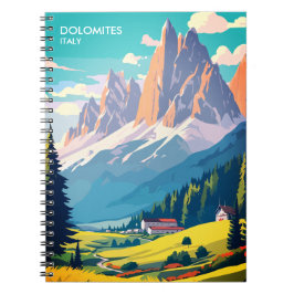 Caderno Espiral Viagens vintage Dolomites Itália