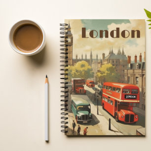 Caderno Espiral Viagens vintage Poster de London City Center