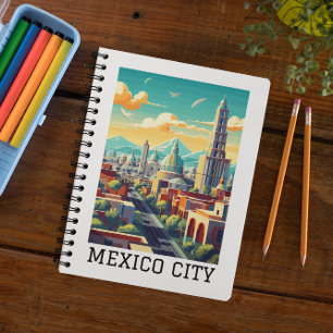 Caderno Espiral Viagens vintage Retroativa CDMX da Cidade do Méxic