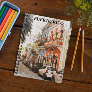 Caderno Espiral Viagens vintage surpreendente em Porto Rico