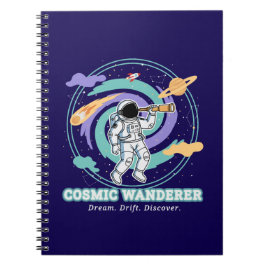 Caderno Espiral Viajante Cósmico Astronauta Telescópio