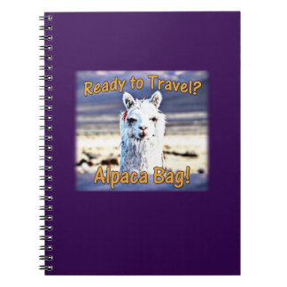 Caderno Espiral Viajante do Mundo - Saco Alpaca Engraçado