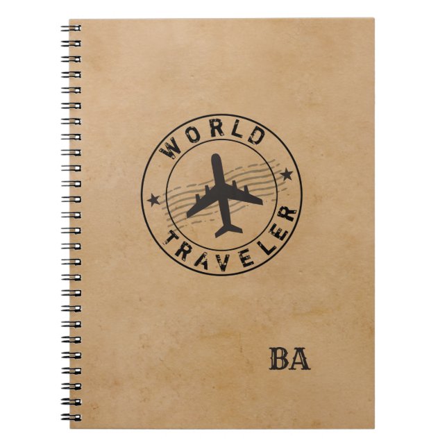 Caderno Espiral Viajante Mundial (personalizável) (Frente)