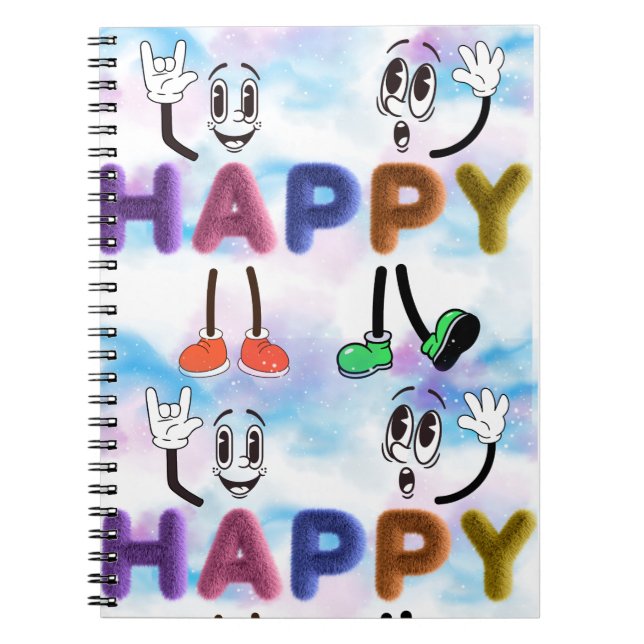 Caderno Espiral Vibes felizes (Frente)