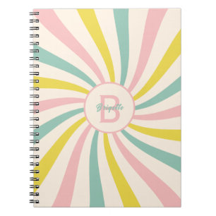 Caderno Espiral 'Víblias de pirulito', espiral retro pastel