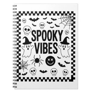 Caderno Espiral Vibrações Assustadoras Rétro de Halloween