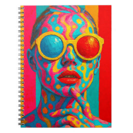 Caderno Espiral Vibrações Coloridas - Retrato Ousado de Arte Pop