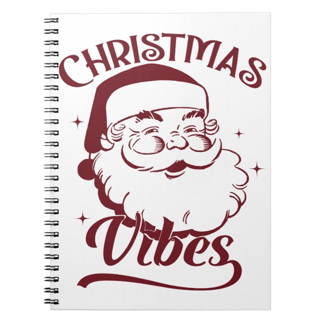 Caderno Espiral Vibrações de Natal Design Vintage (Frente)