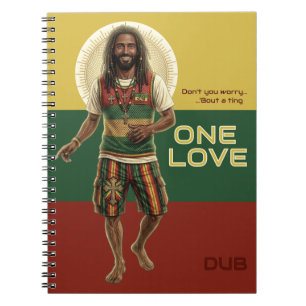 Caderno Espiral Vibrações Reggae WWJD, Jesus Todos os Dias, Rasta