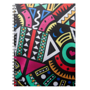 Caderno Espiral Vibrant Afro-Centric Geometric Pattern – Bold Trib