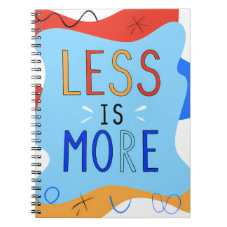 Caderno Espiral Vibrant "Less Is More" Abstract Graphic