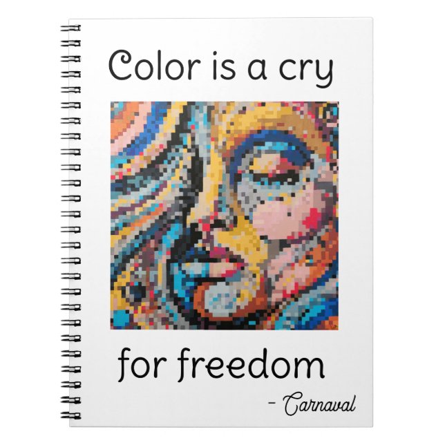 Caderno Espiral Vibrant Pixel Celebration (Frente)