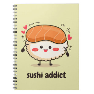 Caderno Espiral viciado em sushi