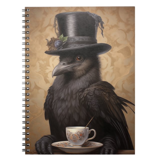 Caderno Espiral Victorian Raven Aproveitando Café - Notebook Cumul (Frente)