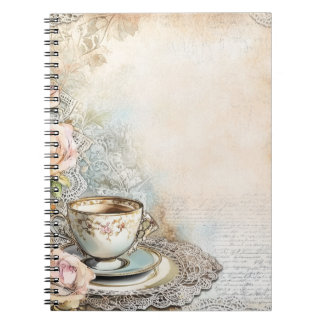 Caderno Espiral Victorian Tea Party Spiral Photo Notebook