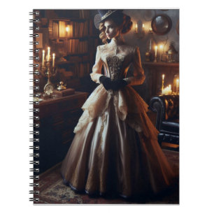 Caderno Espiral Victorian Vintage Misteriosa Mulher Elegante