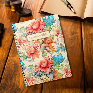 Caderno Espiral Victorian Vintage - Padrão Floral