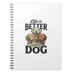 Caderno Espiral Vida Antiga É Melhor Com um Cão Desenho Vetorial_1