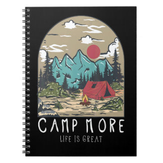 Caderno Espiral Vida de Aventura Retro Vintage é Ótima Acampe Mais