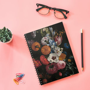Caderno Espiral Vida Estática com Buquê de Flores   Johan Johnsen