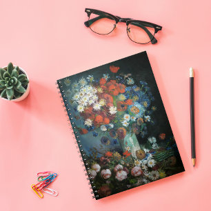Caderno Espiral Vida Estática com Flores de Prados Vincent van G