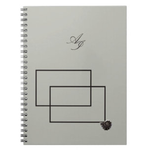 Caderno Espiral Vida marinha Japandi costeira bege neutra monocrom