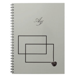 Caderno Espiral Vida marinha japonesa monocromo neutro em bege lit