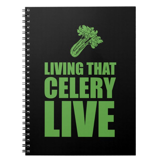 Caderno Espiral Vida Vegetariana Que Aipo Vive (Frente)
