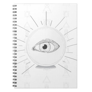 Caderno Espiral Vidente Olho Vidente Bola de Cristal Esotérica