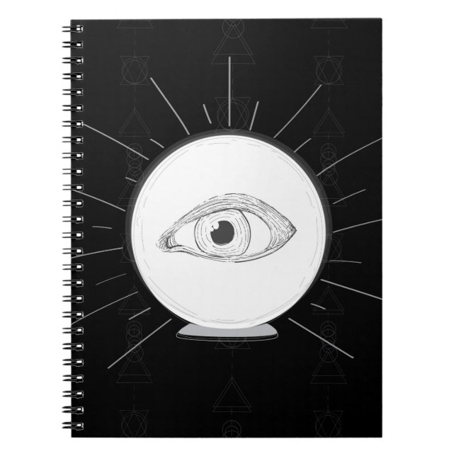 Caderno Espiral Vidente Olho Vidente Bola de Cristal Esotérica (Frente)