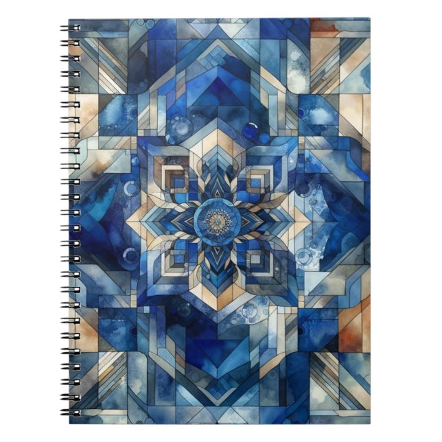 Caderno Espiral Vidro Arrependido Flor Geométrico (Frente)