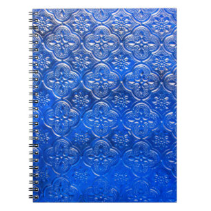 Caderno Espiral Vidro azul com padrão de padrões, vidro, abstrato,