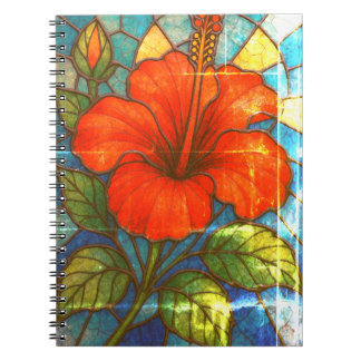 Caderno Espiral Vidro Hibiscus