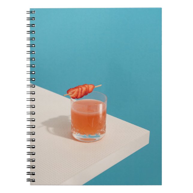 Caderno Espiral Vidro límpido de bebendo com líquido castanho (Frente)