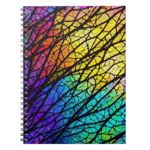 Caderno Espiral Vidro manchado vibrante