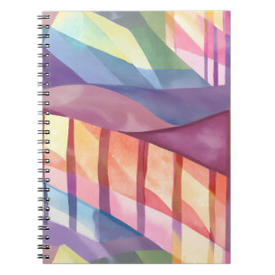 Caderno Espiral Vidro Pintado   Arte Contemporânea Abstrata Colori