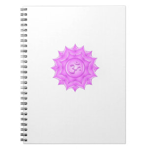 Caderno Espiral Vidro rosa Lótus Flor Om - Desenho
