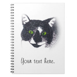 Caderno Espiral Vignette do notebook Tuxedo Cat Face