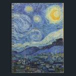 Caderno Espiral Vincent van Gogh| A Noite Estelar, junho de 1889<br><div class="desc">Starry Night,  junho de 1889 (óleo na canvas),  Gogh,  Vincent van (1853-90) / Museum of Modern Art,  New York,  USA / The Bridgeman Art Library (Biblioteca de Arte de Bridgeman)| Número da coleção de imagens: XOS702746</div>